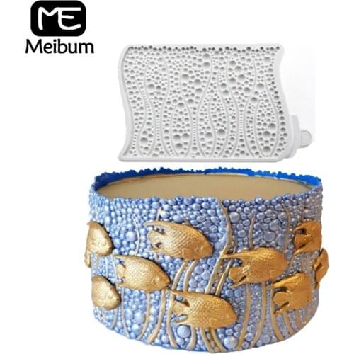 Pearls Seaweed Silicone Fondant Cake Mold Birthday Bubbles Pattern Chocolate Candy Decorating Mould Paste SugarCraft Baking Tool