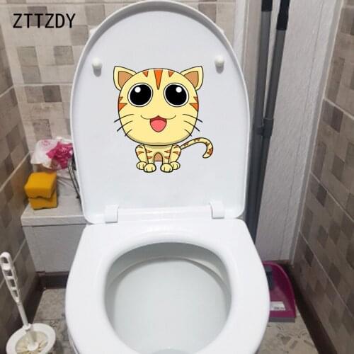 ZTTZDY 21.5*23CM Creative Cat Living Room Home Wall Sticker Decor Toilet Decal T3-0348