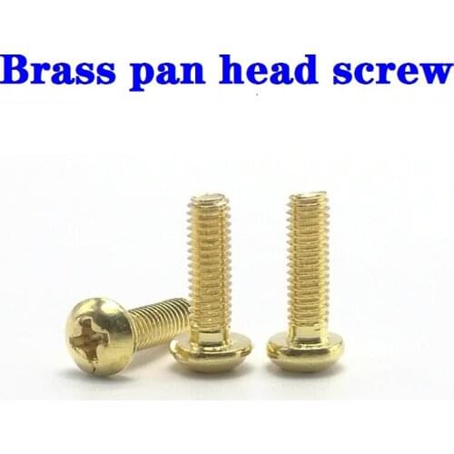 1000PCS M2.5*3/4/5/6/8/10mm DIN7985 GB818 Brass Cross Recessed Pan Head Screws Phillips Screws Bolts