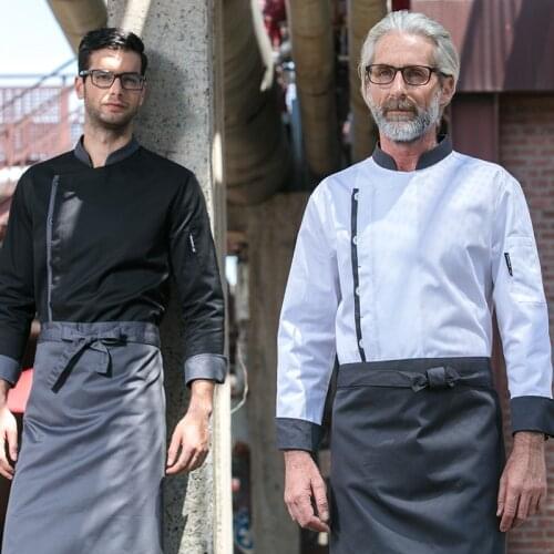 2020 spring quality long sleeve white restaurant kitchen work clothes bakery uniform cook uniform for man