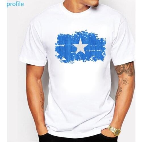 2020 Summer Short Sleeve T-shirts for Men O-neck Somalia National Flag Nostalgic Style T Shirt Men Clothing Tops