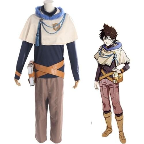 Anime Black Clover Yuno Grinbellor Cosplay Costumes Halloween Yuno Grinbellior Cosplay Uniforms Wig Sets For Women Mens