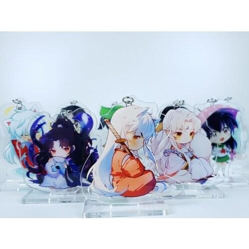 Anime Inuyasha Kikyo Sesshoumaru Cosplay Stand Figure Acrylic Higurashi Kagome Cartoon Desk decoration model plate Gifts