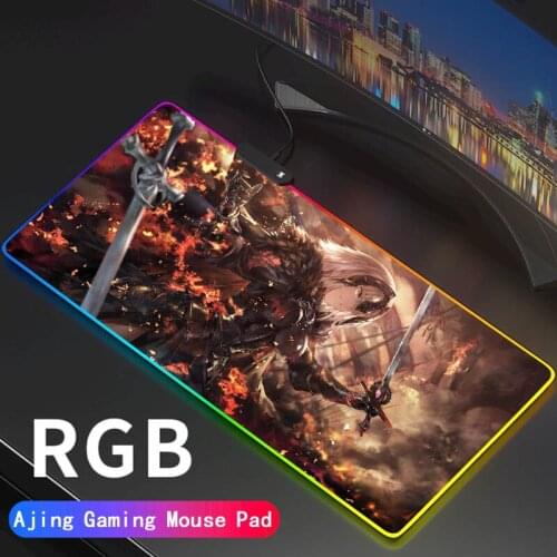 FGO Big Large Gaming RGB Mousepad XL Gamer Mat Mouse Pad for Fate/Grand Order PC Computer Led Backlight XXL Keyboard Desk Mat