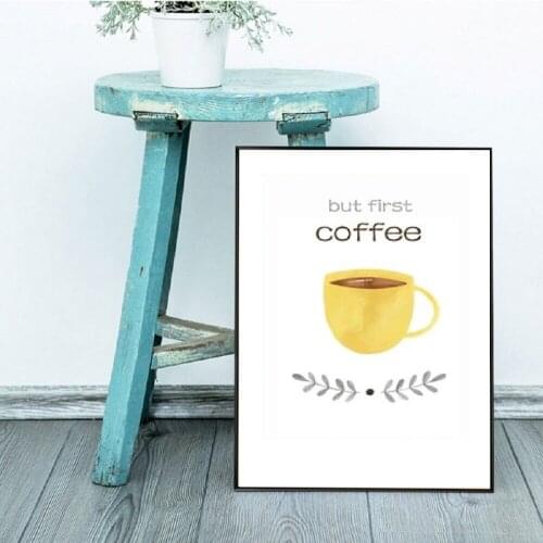 Black White Nordic Minimalist Typography yellow coffee Quotes Art Print Poster Nursery Wall Picture Canvas Painting Boy Kids Roo