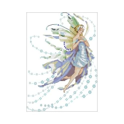 December Blue Jade Fairy- Needlework,For Embroidery,DIY 14CT Unprinted Arts Cross stitch kits Set Cross-Stitching Home Decor