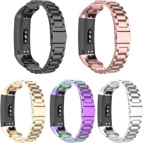 Men Women Stainless Steel Watchbands Durable Metal Replacement Wrist Band For Huawei Honor Watch Band 4 CRS-B19/5 CRS-B19S Strap
