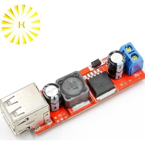 Dual USB Output 9V / 12V / 24V / 36V Car Charger Switch 5V DC-DC Power Supply Module 3A Buck Regulator