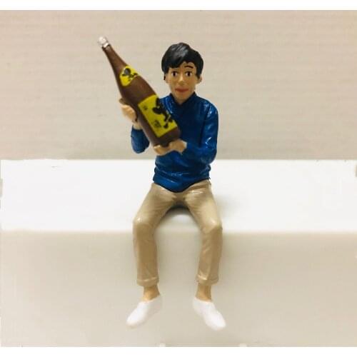 Pvc figure model toy Black wine sales man model doll ornaments Diy 2pcs/set