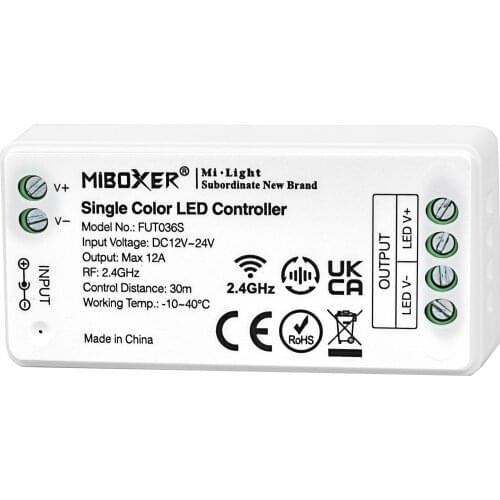 FUT036S 2.4G 4 Zone Single Color LED Controller