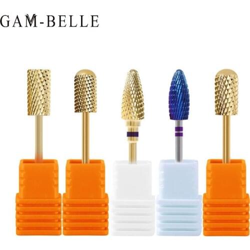 GAM-BELLE Nail Drill Bits For Electric Drill Manicure Machine Accessory Rainbow Tungsten Carbide Milling Cutter Nail Files