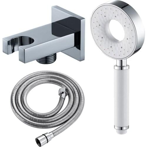 HIDEEP ABS Rain Hand Shower Round Bathroom Shower Accessories Three Function Held Handshower Head Hotel Bathroom Home