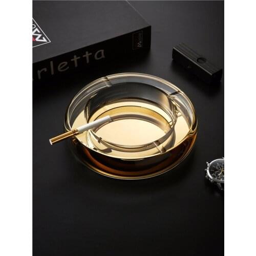 Crystal Ashtray Glass Fashion Luxury Creative Personality Trend Multifunctional Large European Living Room Household Ashtray