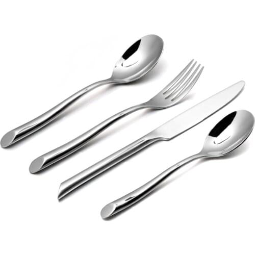 Jaswehome 304 Stainless Steel Tableware Set 4pcs Western Dinner Knife Fork Spoons Mirror Polish Flatware Silverware Set