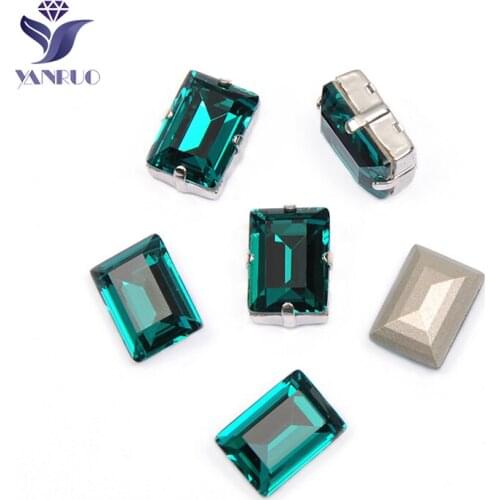 YANRUO 4527 Step Cut Blue Zircon Crystal Trim Stones For Needlework Everything Applique Rhinestones For Crafts Shoes Jewelry