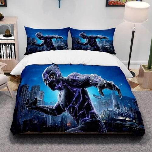 3D Printed The Avengers Black Panther Bedding Sets Quilt Set Duvet Covers Set with pillowcase for Man Bedroom Boys Bedclothes
