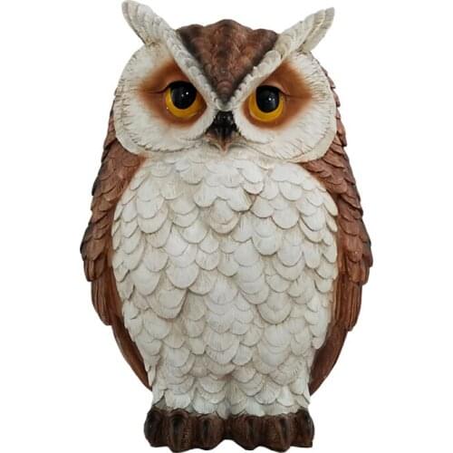 Creative Resin Animal Owl Sculpture Home Garden Decoration Art Simulation Animal Model Figurines Pastoral Decoration Accessories