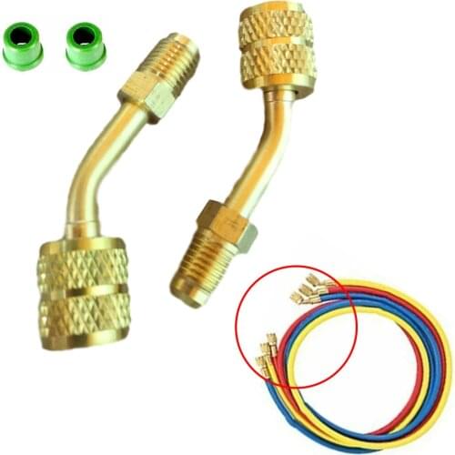 2PCS R410A Charging Vacuum Port Adapter Brass Converter For Mini Split System Air Conditioner HVAC Refrigeration Service