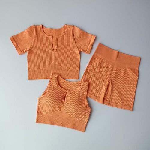 Hot Sale 2/3Piece Seamless Yoga Set Women Crop Top Bra Tops High Waist Shorts Sports Set Gym Clothing Fitness Suit Shorts Sets