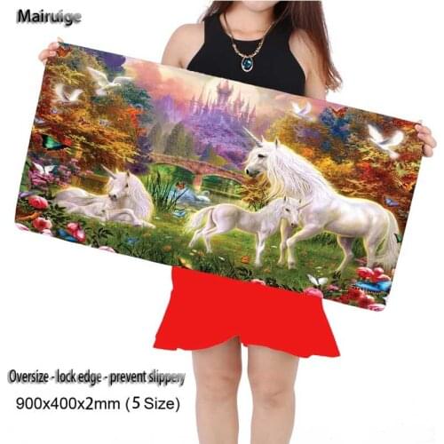 Mairuige Free Shipping Unicorns 900x400mm Gaming Animal Mouse Pad Cool Gamer Game Computer High Quality Keyboards Mice Desk Mats