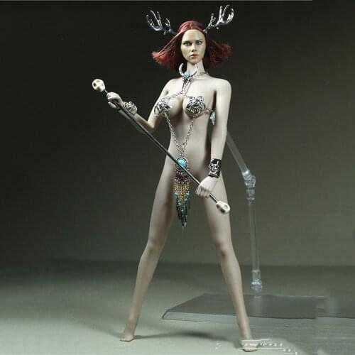 In Stock 1/6 Scale Silver Antlers Metal Corset with Tassel Metal Underpants Set for 12in Action Figure Body Toys