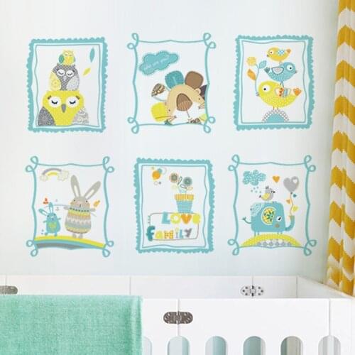 Cartoon Small Fresh Wall Stickers Kids Room Bedroom Bedside Decoration Mural Kindergarten Backdrop Photo Frame Photo Wall Decal