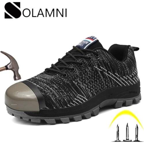 Steel Toe Mens Safety Work Shoes Anti-Smashing Indestructible Construction Boots Men Puncture Proof Breathable Mesh Sneakers 46