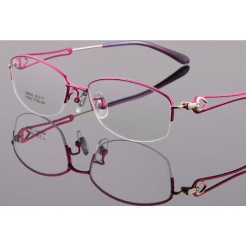 New Pure Titanium High Quality Ladies Glasses Frame Fashion Ultra Light Myopia Prescription Glasses Monturas De Lentes Mujer
