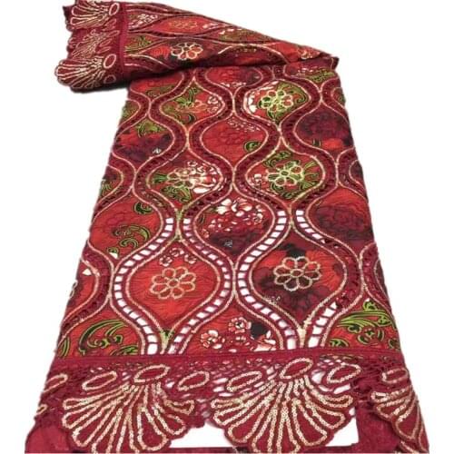New Arrival 2021 African Lace Fabric Nigerian Lace Fabric With sequins Cord wax Laces Fabric For Nigerian Sewing XC-150