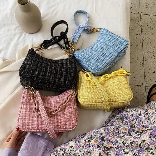 2021 New arrivals ladies woven underarm handbags fashion hand bags for girls purses