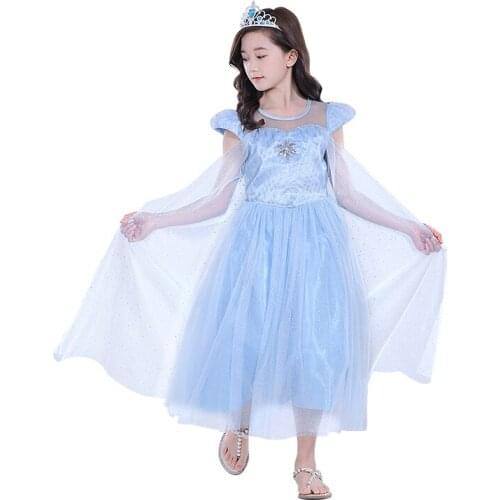 Girls Princess Rapunzel Dress Up Kids Summer Floral Costume With Bow Wig Children Halloween Birthday Party Fancy Dress Frocks