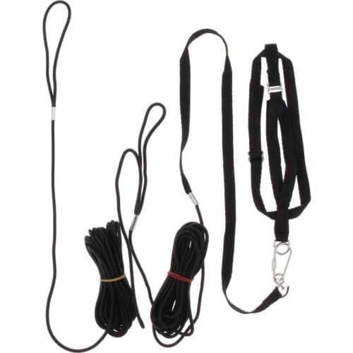 Parrot Leash Adjustable Bird Harness For Small to Large Parrots Macaws Black