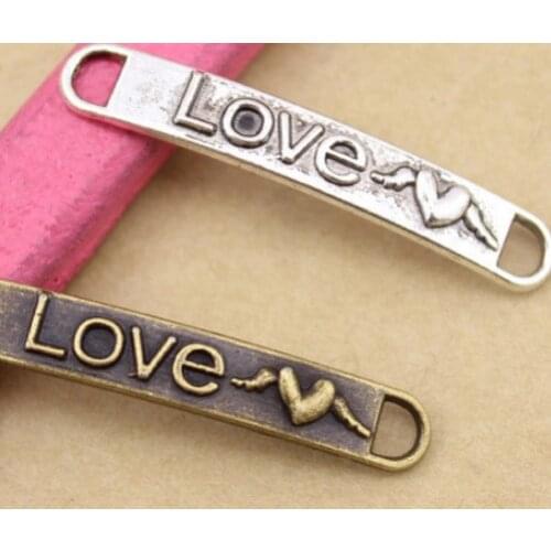 20pcs/lot love Metal Alloy Spacer Beads Hole Beads Flat Beads Buddha Beads For DIY bracelet Jewelry Making fg45g