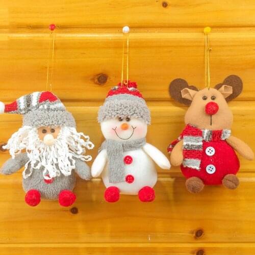 3 x Christmas charm Hangs Old Man Snowman Elk Christmas Tree Doll Hanging Christmas Doll Pendant flannel Garden Decoration