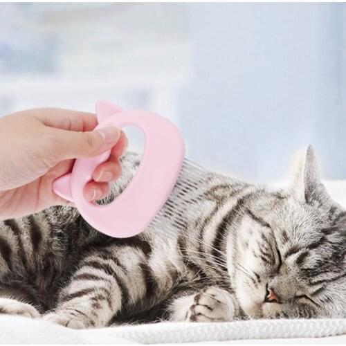 Pet Massage Brush Shell Shaped Handle Pet Grooming Massage Tool To Remove Loose Hairs Only For Cats Loose Hairs Pet Cat Supplies