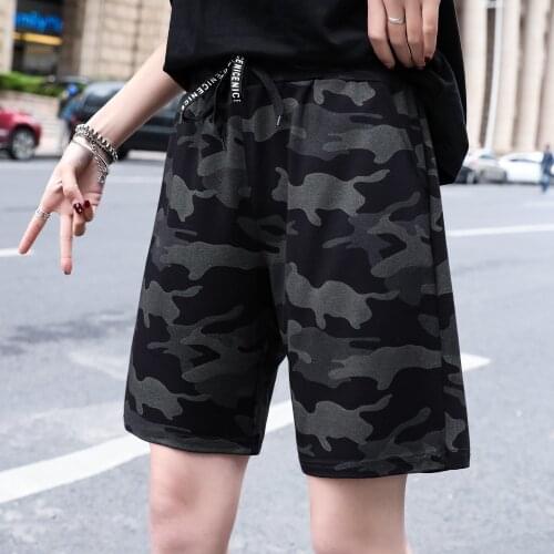 Camo Shorts For Women 2021 Summer Trend Fashion Casual Bottoms Elastic Waist Streetwear Short Femme Korean Style Ladies Harajuku