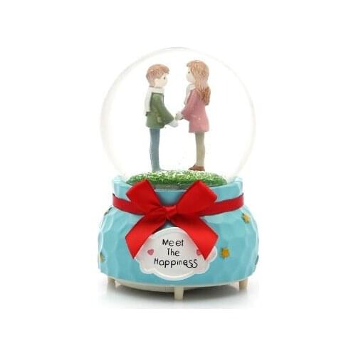 Luminous Musical Snow Globe Beribboned Valentine 'S Musical Glass Globe