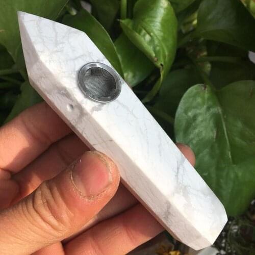 Natural quartz crystal tube natural white pine smoke bucket point obelisk wand 1pcs