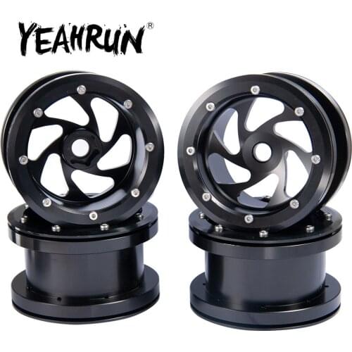 YEAHRUN 4PCS 2.2inch Alloy Beadlock Wheel Rims Hubs for Axial Wraith 90018 1/10 RC Crawler Car Parts