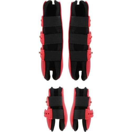 2 Pairs Horse Leg Boots Hind Front Leg Tendon Protective Wraps for Horse Riding Jumping Training Show