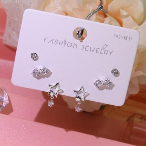 20 Styles New Fashion Korean Simple Stud Earrings for Women 925 Silver Heart Geometric Earring Set Jewelry Brincos Accessories