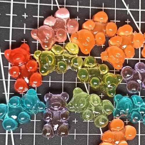 1pcs/lot flat back resin cartoon colorful lovely bear 17mm Making Embellishments Boy Girl Gifts DIY