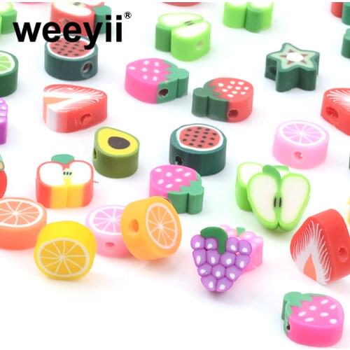 10mm Mixed Fruit Shape Beads Polymer Clay Beads Spacer Beads For Jewelry Making DIY Bracelet Necklace Accessories Wholesale