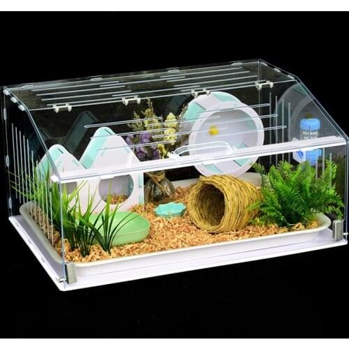 Acrylic Hamster Cage Transparent Oversized Villa Jungle Hamster Nest Golden Bear Guinea Pig Supplies Small Cage Imitating Nature