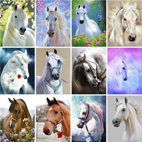 EverShine Diamond Painting Full Square Drill Horse Cross Stitch Diamond Embroidery Animal Mosaic Kits Picture Of Rhinestones