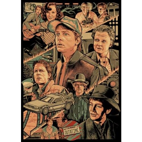 American classic science fiction TV series Back to the Future retro style family wall art decoration painting poster o280