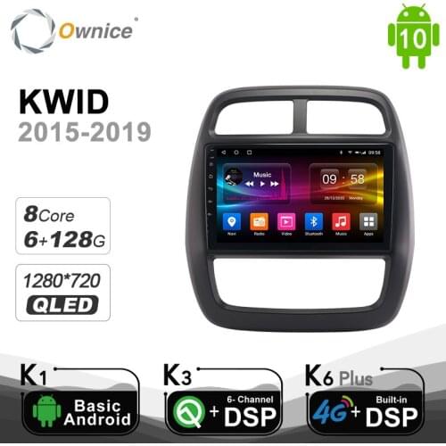 1280*720 Ownice Android 10.0 Car Radio Player for Renault KWID 2015 - 2019 GPS 2 Din Auto Audio HDMI System Stereo Unit 6G+128G