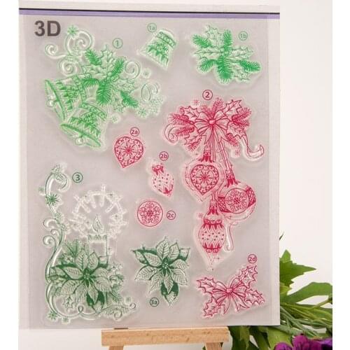 .Bow bells Candle Seal Stamp DIY Scrapbook Transparent rubber stamp Flowers and wreaths stamp seal YZ-080