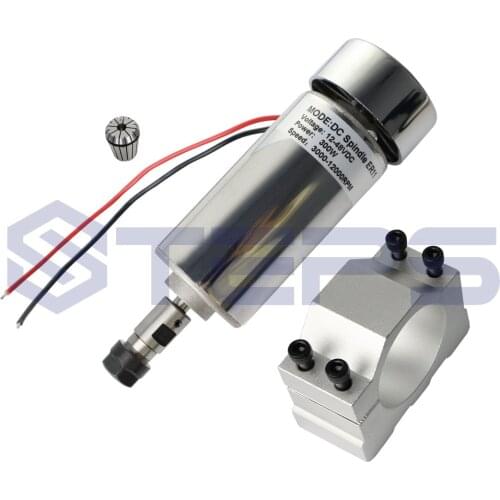 Free shipping 300W Spindle motor DC12-48V, 48V-12000r/min,0.3KW spindle motor for CNC milling machine+ER11 Collect+mount bracket