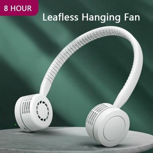 Leafless Hanging Neck Fan Lazy Portable Mini Fan Leafless USB Mini Hanging Neck Silent Electric Fans Neck Fans Rechargeable